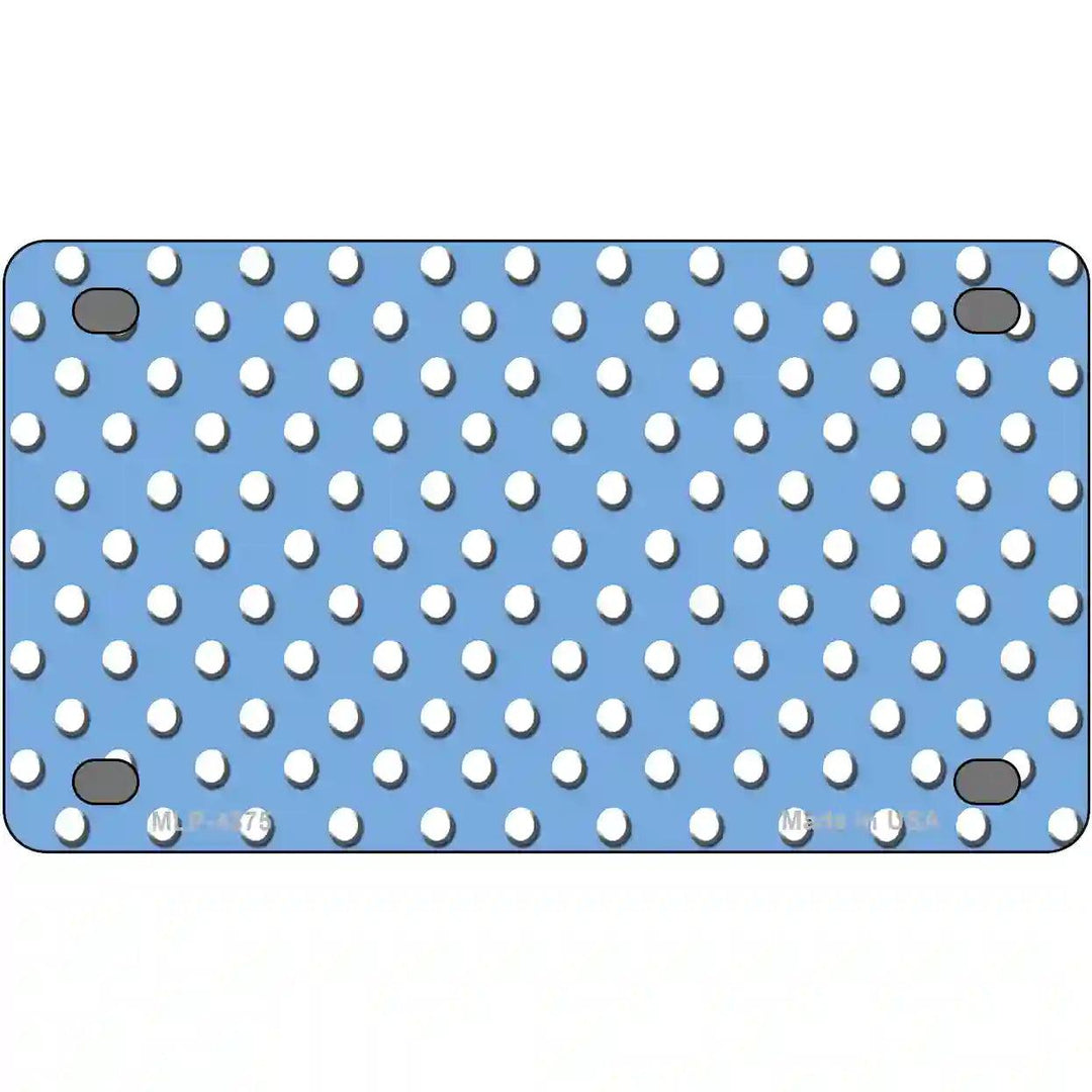 Light Blue White Polka Dot Metal Novelty License Plate LP-4375 4" x 2.2" (MLP)