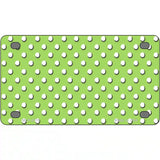 Lime Green White Polka Dot Metal Novelty License Plate 4" x 2.2" (MLP)