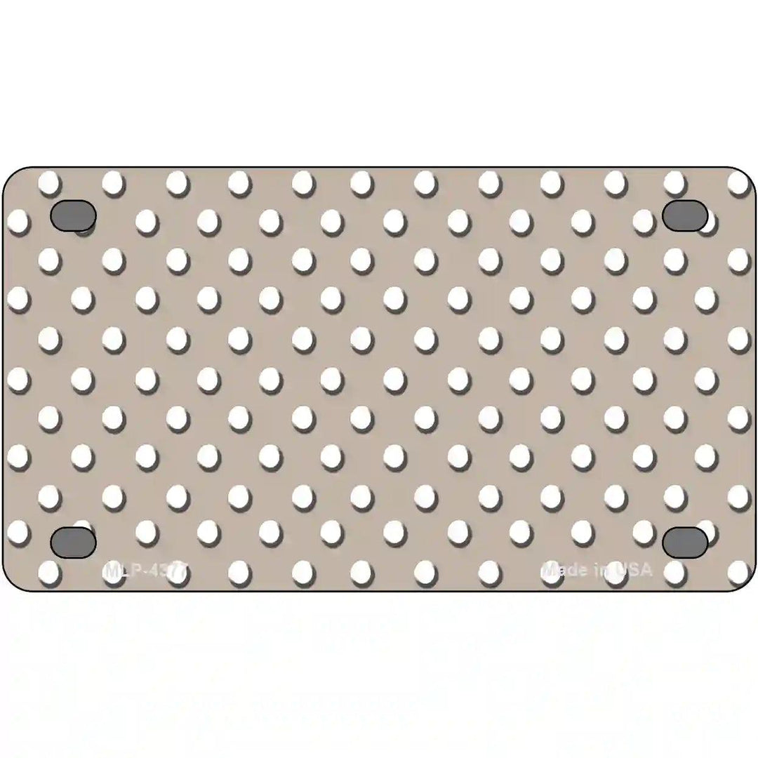 Tan White Polka Dot Metal Novelty License Plate LP-4377 4" x 2.2" (MLP)