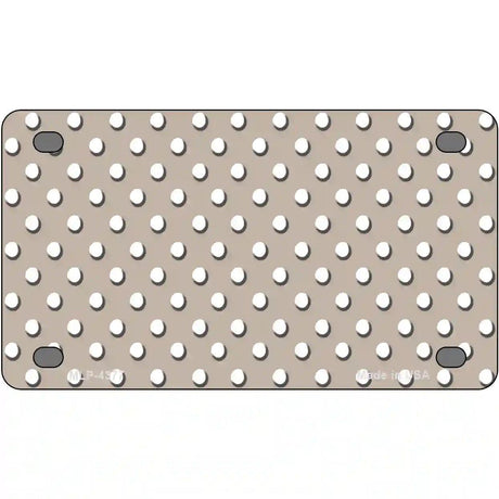 Tan White Polka Dot Metal Novelty License Plate LP-4377 4" x 2.2" (MLP)