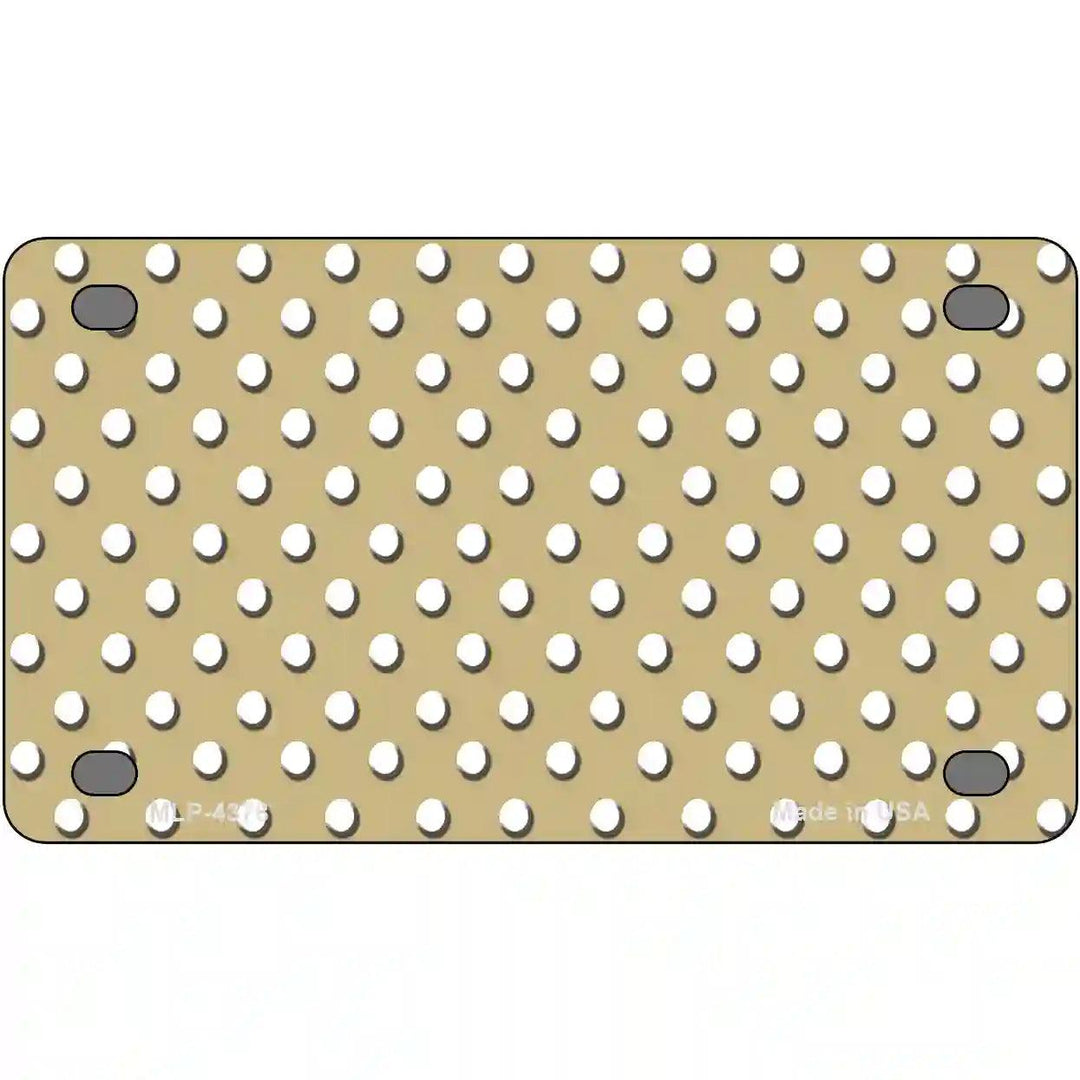 Gold White Polka Dot Metal Novelty License Plate LP-4378 4" x 2.2" (MLP)