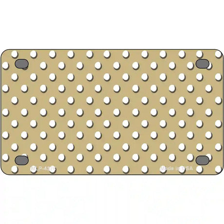 Gold White Polka Dot Metal Novelty License Plate LP-4378 4" x 2.2" (MLP)