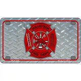 Volunteer Fire Dept Metal Novelty License Plate 4" x 2.2" (MLP)