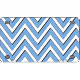 Light Blue White Chevron Metal Novelty License Plate LP-4477 4" x 2.2" (MLP)