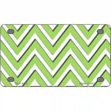 Lime Green White Chevron Metal Novelty License Plate LP-4478 4" x 2.2" (MLP)