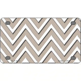 Tan White Chevron Metal Novelty License Plate LP-4479 4" x 2.2" (MLP)