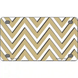 Gold White Chevron Metal Novelty License Plate LP-4480 4" x 2.2" (MLP)