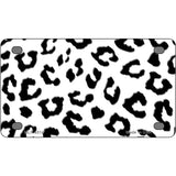 White Black Cheetah Metal Novelty License Plate 4" x 2.2" (MLP)