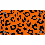 Orange Black Cheetah Metal Novelty License Plate 4" x 2.2" (MLP)