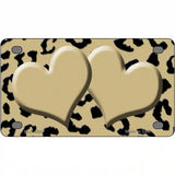 Gold Black Cheetah Gold Center Hearts Metal Novelty License Plate 4" x 2.2" (MLP)