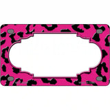Pink Black Cheetah Scallop Metal Novelty License Plate 4" x 2.2" (MLP)