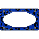 Blue Black Cheetah Scallop Metal Novelty License Plate 4" x 2.2" (MLP)