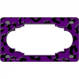 Purple Black Cheetah Scallop Metal Novelty License Plate 4" x 2.2" (MLP)