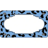 Light Blue Black Cheetah Scallop Metal Novelty License Plate 4" x 2.2" (MLP)