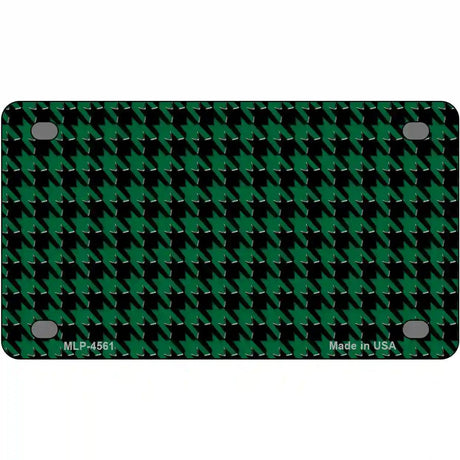 Green Black Houndstooth Metal Novelty License Plate 4" x 2.2" (MLP)