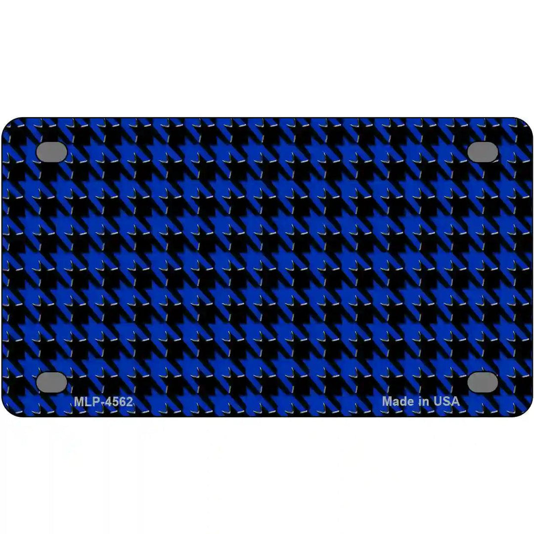 Blue Black Houndstooth Metal Novelty License Plate 4" x 2.2" (MLP)