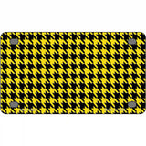 Yellow Black Houndstooth Metal Novelty License Plate 4" x 2.2" (MLP)