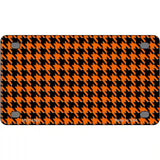 Orange Black Houndstooth Metal Novelty License Plate 4" x 2.2" (MLP)