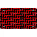 Red Black Houndstooth Metal Novelty License Plate 4" x 2.2" (MLP)
