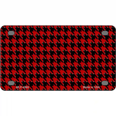Red Black Houndstooth Metal Novelty License Plate 4" x 2.2" (MLP)