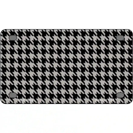 Grey Black Houndstooth Metal Novelty License Plate 4" x 2.2" (MLP)