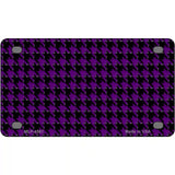 Purple Black Houndstooth Metal Novelty License Plate 4" x 2.2" (MLP)