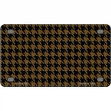 Brown Black Houndstooth Metal Novelty License Plate 4" x 2.2" (MLP)