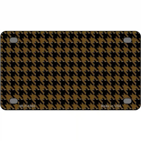 Brown Black Houndstooth Metal Novelty License Plate 4" x 2.2" (MLP)