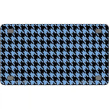 Light Blue Black Houndstooth Metal Novelty License Plate 4" x 2.2" (MLP)