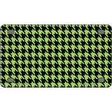 Lime Green Black Houndstooth Metal Novelty License Plate 4" x 2.2" (MLP)