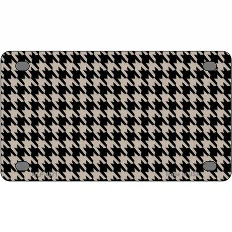 Tan Black Houndstooth Metal Novelty License Plate 4" x 2.2" (MLP)
