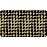 Gold Black Houndstooth Metal Novelty License Plate 4" x 2.2" (MLP)