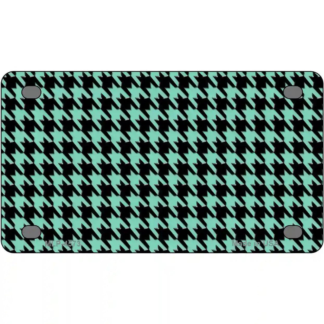 Mint Black Houndstooth Metal Novelty License Plate 4" x 2.2" (MLP)