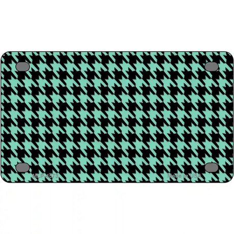 Mint Black Houndstooth Metal Novelty License Plate 4" x 2.2" (MLP)