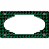 Green Black Houndstooth Scallop Center Metal Novelty License Plate 4" x 2.2" (MLP)