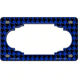 Blue Black Houndstooth Scallop Center Metal Novelty License Plate 4" x 2.2" (MLP)