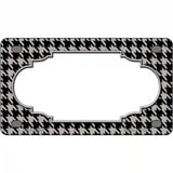 Grey Black Houndstooth Scallop Center Metal Novelty License Plate 4" x 2.2" (MLP)