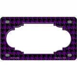 Purple Black Houndstooth Scallop Center Metal Novelty License Plate 4" x 2.2" (MLP)