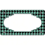 Mint Black Houndstooth Scallop Center Metal Novelty License Plate 4" x 2.2" (MLP)