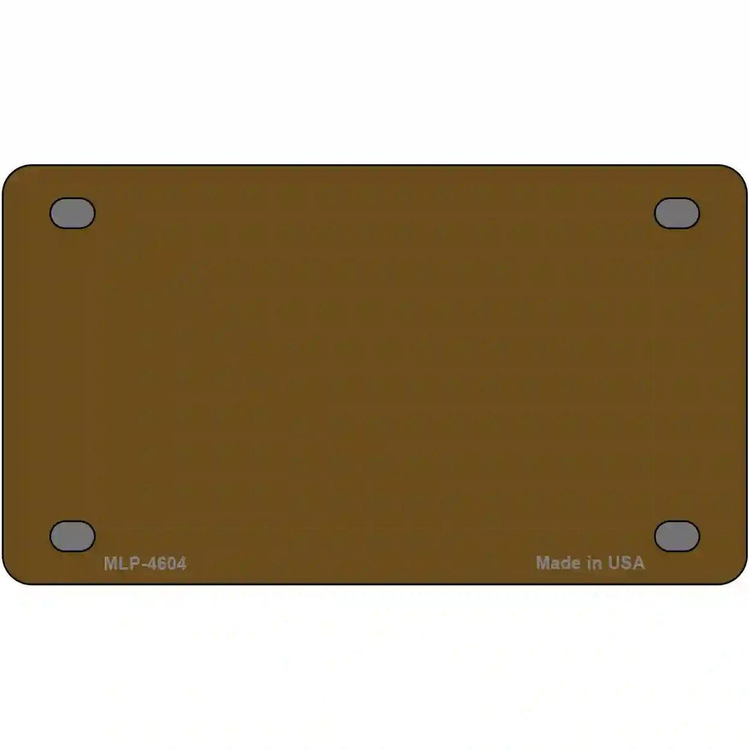 Brown Solid Metal Novelty License Plate 4" x 2.2" (MLP)