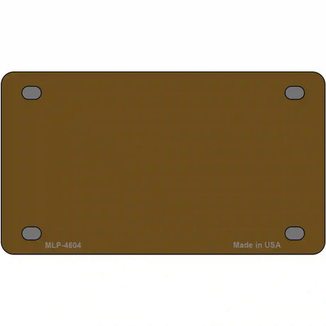 Brown Solid Metal Novelty License Plate 4" x 2.2" (MLP)