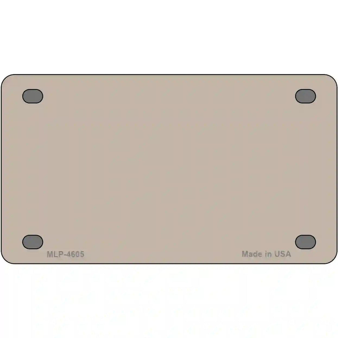 Tan Solid Metal Novelty License Plate 4" x 2.2" (MLP)