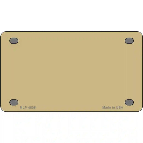 Gold Solid Metal Novelty License Plate 4" x 2.2" (MLP)