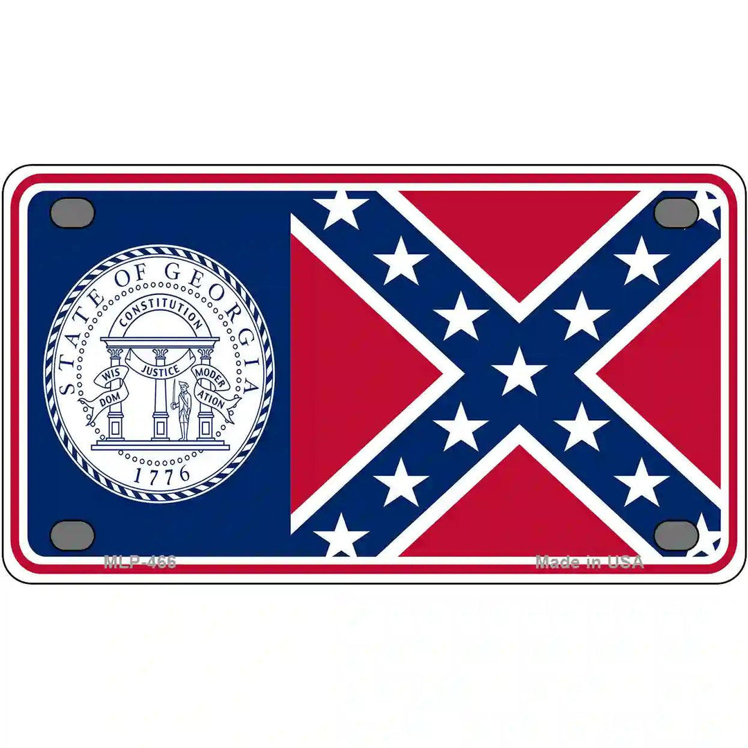 Old Georgia State Flag Metal Novelty License Plate 4" x 2.2" (MLP)