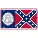 Old Georgia State Flag Metal Novelty License Plate 4" x 2.2" (MLP)