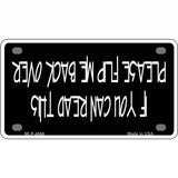 Flip Me Over Metal Metal Novelty License Plate 4" x 2.2" (MLP)