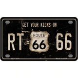 Route 66 Get Your Kicks Metal Novelty License Plate 4" x 2.2" (MLP)