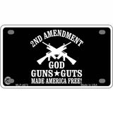 God, Guns, Guts Metal Novelty License Plate 4" x 2.2" (MLP)