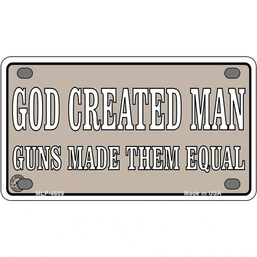 Guns Made Them Equal Metal Novelty License Plate 4" x 2.2" (MLP)