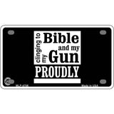 My Bible And My Gun Metal Novelty License Plate 4" x 2.2" (MLP)